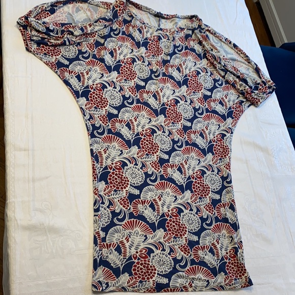 Vintage Sisley tunic top. Open shoulder detail, short sleeve tunic top. One size - Picture 6 of 7